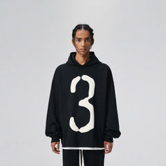 BONELESS Number 3 Puff-Print Hoodie