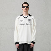 ORGANIC EMOTION Retro Sheer Striped Knit Raglan Jersey