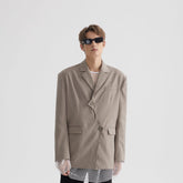 LEONSENSE Asymmetrical Twist Padded Coat (Only Size L Left)