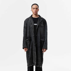 VANN VALRENCE Distressed Washed Denim Coat