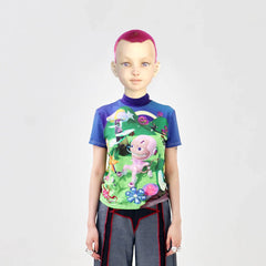EMBRYO Fantasy Full-Print Mock Neck T-Shirt