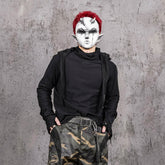 UNDERWATER Cross Embroidered High Neck Long-Sleeve Tee