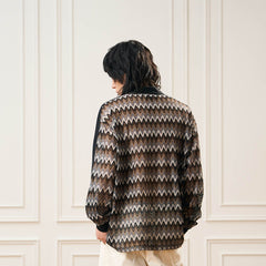 EPIC POETRY Geometric Ripple Knitted Shirt Highland