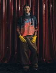 TRECLUB Contrast Swirl Full-Printed Long-Sleeve Jersey