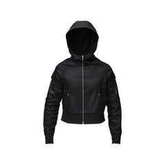 RECOVER ZONE Distressed Rivet PU Cropped Jacket