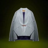 XIPHEVIL Deconstructed Utility Faux Suede Daoist Robe White