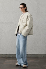 ORGANIC EMOTION Quilted Snap-Front Down Jacket