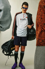 UMAMIISM Quick-Dry Striped Raglan Zip-Up Tee