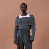 CLP Off-Shoulder Foldover Sweater