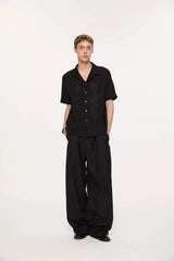 KREATE Rose Embroidered Pleated Straight-Leg Trousers
