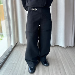 ESAIAS Harness-Lock Wool-Blend Wide-Leg Trousers