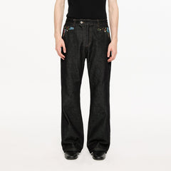 KREATE Floral Lined Stitched Jeans