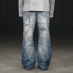 DND4DES Cartoon Chain Wide-Leg Jeans