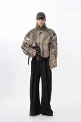 TUIMU Reversible Faux Fur Cropped Jacket