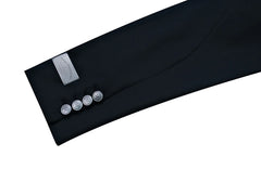 FACEONLAB Stand-Collar Metal-Shoulder Blazer Black