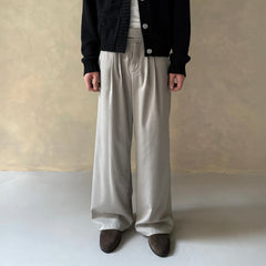 IN EXISTENCE Pleated Belted Wide-Leg Trousers