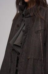 ILNya Nieternite Nifutur Asym Hem Drawcord Wool-Blend Parka