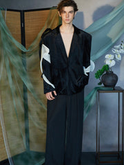 JIECHI Velvet Deep V Blazer