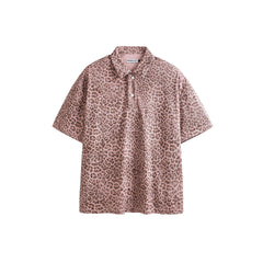 ME DA IGUAL Fuzzy Leopard Polo T-Shirt