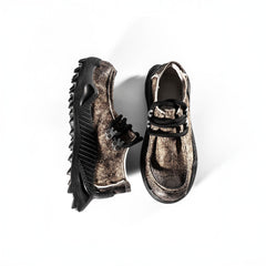 REWRITE Distressed Cowhide Trail Sneakers