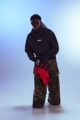 REDH Ruched Sleeve Washed Hoodie
