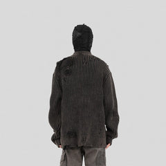 UNDERWATER Wasteland Ripped Sweater Charcoal