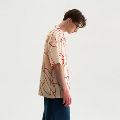 WIID Abstract Line Oversized Cuban Half Shirt