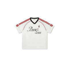 BONELESS Stripe Contrast V-Neck LOGO Jersey