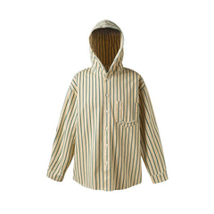 ME DA IGUAL Striped Long-Sleeve Hooded Shirt