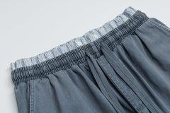 OVDY Layered-Waist Distressed Straight-Leg Pants