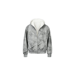 OKAYTHXBYE Essential Sherpa-Lined Boxy Zip Hoodie