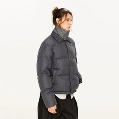 KREATE Faux Layered Cable Knit Puffer Jacket