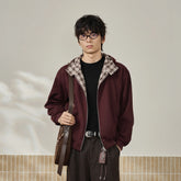 MOITIEDEPETALE Reversible Plaid Liner Hooded Jacket