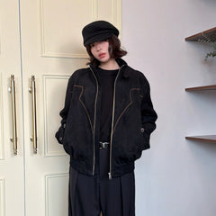 OKAYTHXBYE Wool-Padded Faux Suede Jacket