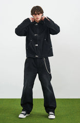 PMW Washed Cotton Buckle-Front Jacket