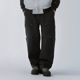 F2CE Washed Panel Multi-Pocket Straight-Leg Jeans
