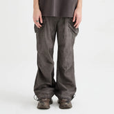 ORGANIC EMOTION Multi-Pocket Crinkled Drawstring Cargo Pants