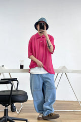 ME DA IGUAL Crochet Polo Oversized T-Shirt