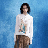 OIPWORD Treasure Map Henley Long-Sleeve Tee