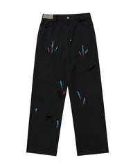 OVDY Classic Paint-Splattered Ripped Pants