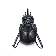 PCCVISION x GMK Studded Zippered PU Bucket Backpack