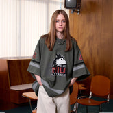 ERROR CODE ROBOT Varsity Layered Collar Oversized Huskie Tee