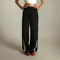UMAMIISM Side Stripe Quick-Dry Straight-Leg Pants