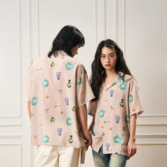 EPIC POETRY Porcelain Full-Print Half Shirt