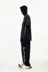ULIPERY Distressed Faux Layered Hoodie