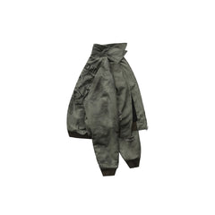 LUUUCAM Distressed Skull Graphic Cropped Puffer Jacket