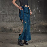 DND4DES Deconstructed Cutout Denim Skirt
