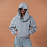 CLP Oversized Cowl-Hood Pearl-Stud Hoodie