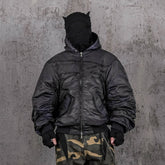 UNDERWATER Distressed Bondage MA-1 Jacket Black