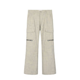 OKAYTHXBYE Muted Marble Multi-Pocket Panel Flared Cargo Pants